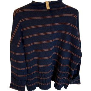 Madewell Striped Glenmoor Mockneck Sweater in Cotton-Merino Yarn Size Medium